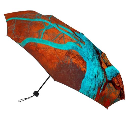 yanfind Umbrella Manual Saturated Bizarre Tranquility Tree Beauty England Imagination Night Atmospheric Winter Mood Windproof waterproof anti-ultraviolet protection golf umbrella