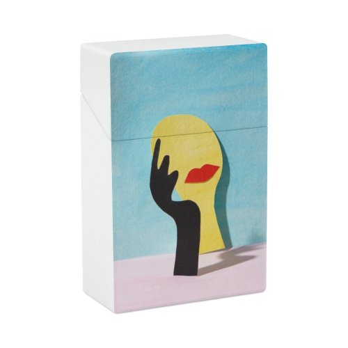 yanfind Cigarette Case Space Beauty Femininity England Dimensional Lips Sensuality Homemade Fun Art Papercutting Playful Hard Plastic Crushproof Cigarette Case