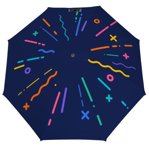 yanfind Umbrella Manual Space Display Social Squiggle Hyphen Splattered Party Purple Windproof waterproof anti-ultraviolet protection golf umbrella