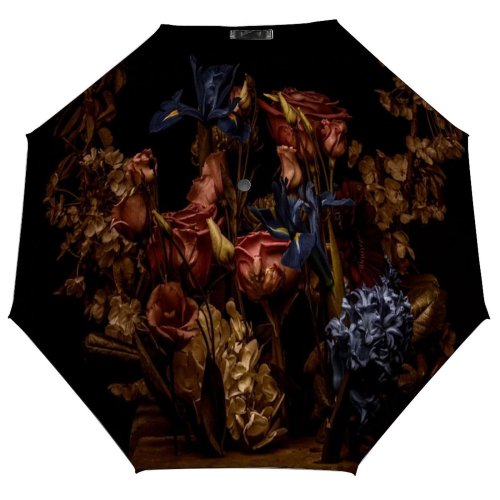 yanfind Umbrella Manual Death Arrangement Wreath Sadness Studio Botany Leaf Dark Beauty England Fragility Autumn Windproof waterproof anti-ultraviolet protection golf umbrella