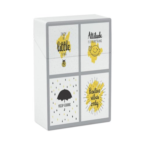 yanfind Cigarette Case Cheerful Fashionable Positive Happiness Emotion Decoration Short Motivation Umbrella Enjoyment Hard Plastic Crushproof Cigarette Case