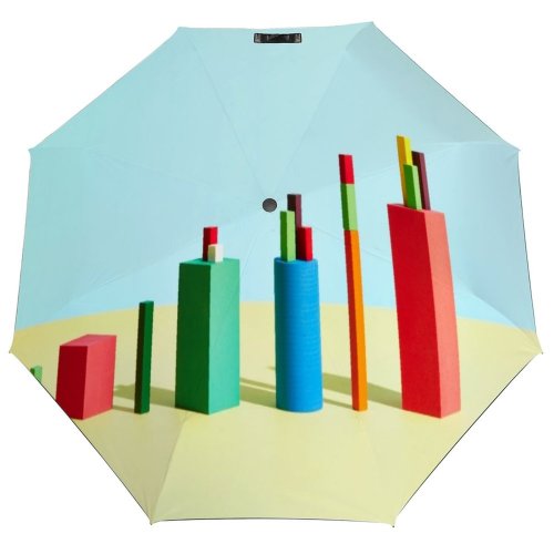 yanfind Umbrella Manual Space Growth Studio Way Cuboid Data Block Stock Progress Moving Dimensional Shot Windproof waterproof anti-ultraviolet protection golf umbrella