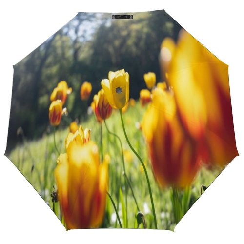 yanfind Umbrella Manual Landscaped Growth Emotion Botany Love Leaf Beauty Springtime Tulip Natural Purple Windproof waterproof anti-ultraviolet protection golf umbrella