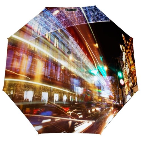 yanfind Umbrella Manual Oxford Place England Exterior Christmas Retail Night Lights Transportation Famous Togetherness Windproof waterproof anti-ultraviolet protection golf umbrella