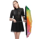 yanfind Umbrella Manual Shiny Liquid Simplicity Bubble Oil Art Satin Abstract Motion Biological Essential Windproof waterproof anti-ultraviolet protection golf umbrella