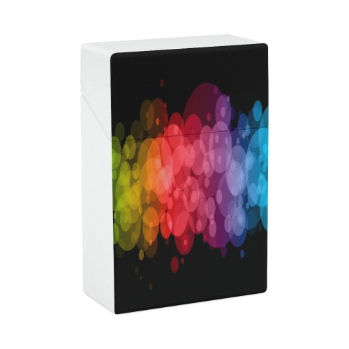 yanfind Cigarette Case Homosexual Pride Data Rainbow Generated Digitally Gay Abstract Technology Connection USA Hard Plastic Crushproof Cigarette Case