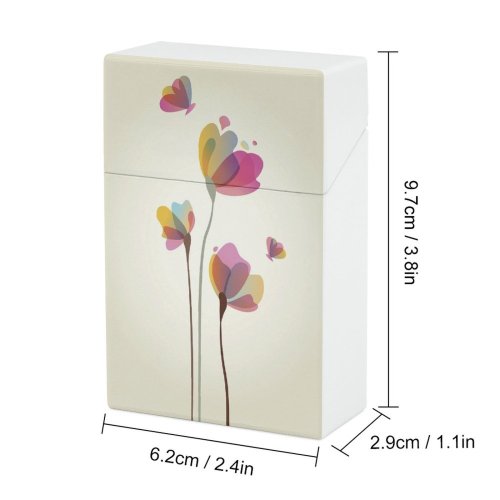 yanfind Cigarette Case Space Glowing Pollen Transparent Brightly Botany Bouquet Stem Femininity Beauty Hard Plastic Crushproof Cigarette Case