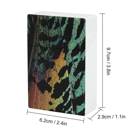 yanfind Cigarette Case Studio Wing Moth Iridescent Metallic Shot Sunset Butterfly Archival Wildlife Insect Hard Plastic Crushproof Cigarette Case
