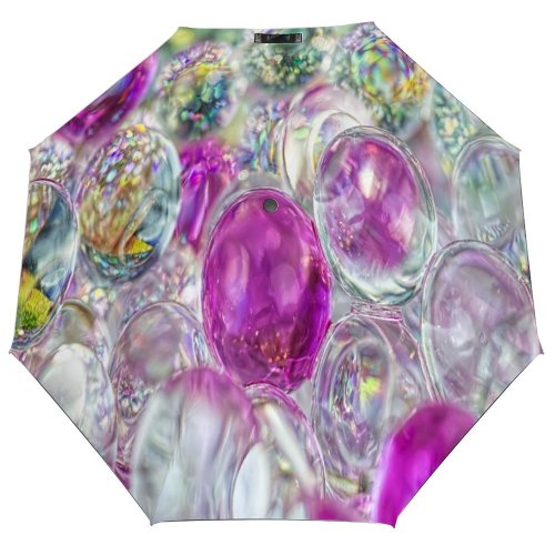 yanfind Umbrella Manual Glowing Transparent Beauty Gel Polymer Lighting Pearl Purple Shiny Silica Focus Igniting Windproof waterproof anti-ultraviolet protection golf umbrella