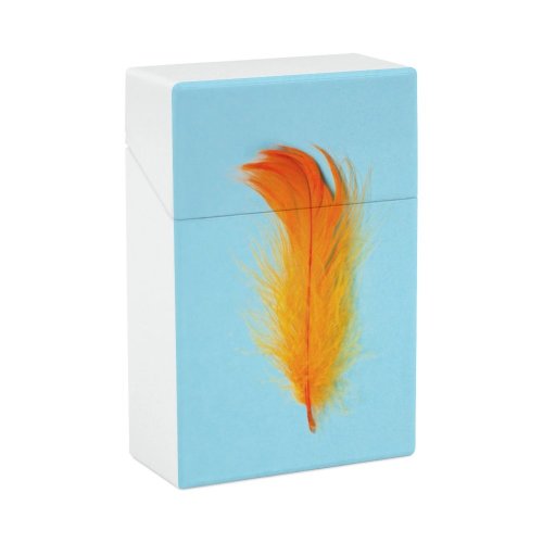 yanfind Cigarette Case Space Fragility Purple Feather Bird Lightweight Messy Craft Vibrant Art Decoration Hard Plastic Crushproof Cigarette Case