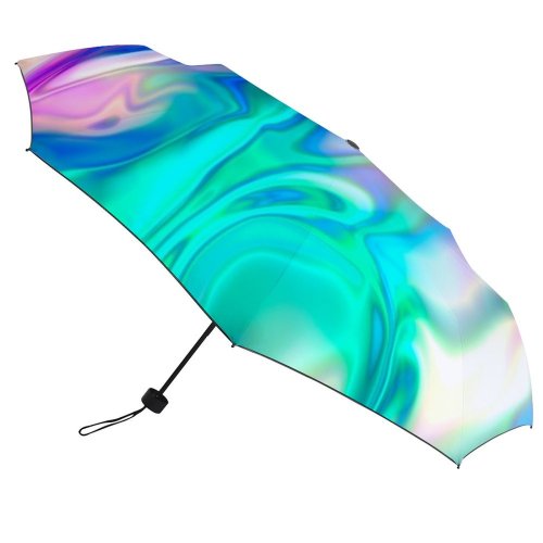 yanfind Umbrella Manual Natural Illusion Liquid Softness Digitally Futuristic Art Abstract Vitality Light Chrome Motion Windproof waterproof anti-ultraviolet protection golf umbrella