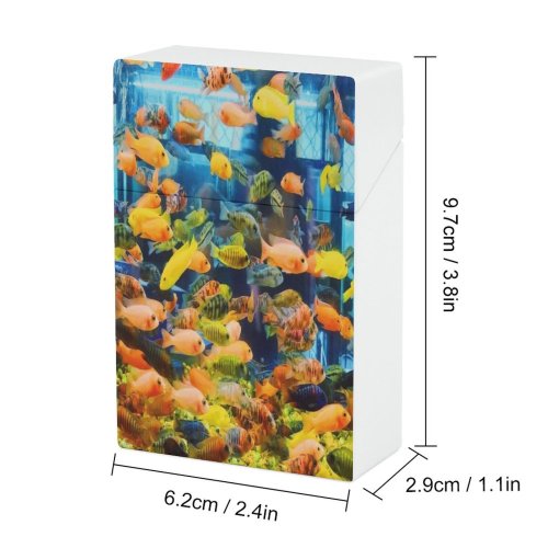 yanfind Cigarette Case Space Butterflyfish Tranquility Idyllic Fish Undersea Living Beauty Scenics Sea Underwater Focus Hard Plastic Crushproof Cigarette Case