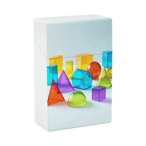 yanfind Cigarette Case Space Transparent Playing Block Hexagon Mathematics Dimensional Underwater Cube Science Rectangle Hard Plastic Crushproof Cigarette Case