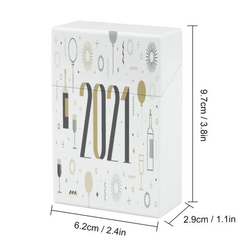 yanfind Cigarette Case Cheerful Eve Year's Decoration December Web Conference Toast Christmas Firework Calendar Hard Plastic Crushproof Cigarette Case