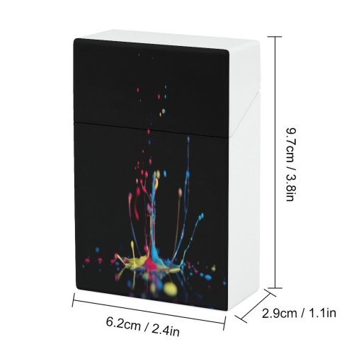 yanfind Cigarette Case Splattered Creativity Liquid Natural Vibrant Abstract UK Motion Hard Plastic Crushproof Cigarette Case