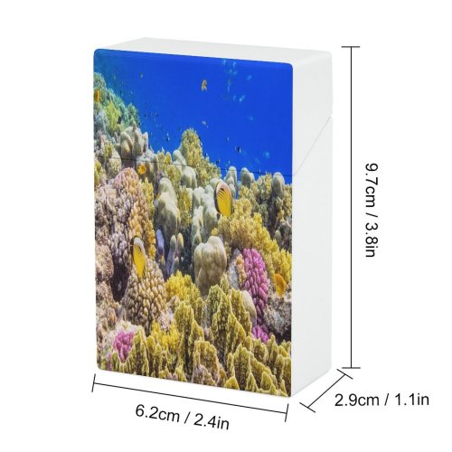 yanfind Cigarette Case Arabian Lettuce Cnidarian Wildlife Ecosystem School Biodiversity Below Goniopora Egypt Undersea Diving Hard Plastic Crushproof Cigarette Case