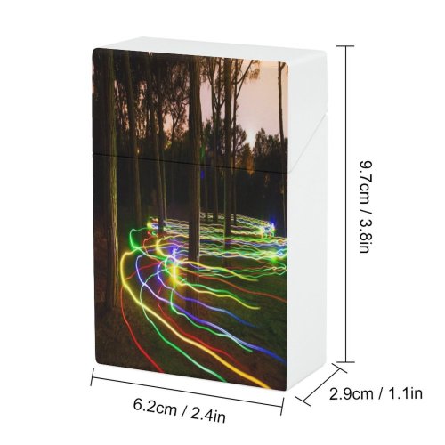yanfind Cigarette Case Tranquility Mediterranean Tree Trace Futuristic Rainbow Beauty Dark Vitality Sea Silence Imagination Hard Plastic Crushproof Cigarette Case