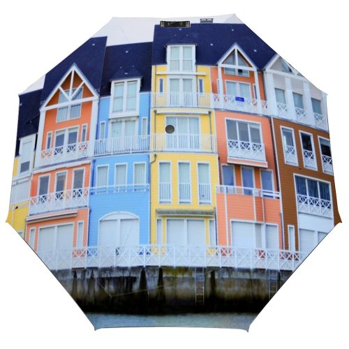 yanfind Umbrella Manual Space Deauville Place Beach Exterior Window Famous Europe Built Structure France Vibrant Windproof waterproof anti-ultraviolet protection golf umbrella