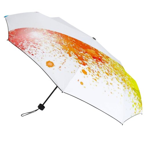 yanfind Umbrella Manual Grunge Rough Splattered Purple Watercolor Blob Paints Vibrant Art Border Abstract Acrylic Windproof waterproof anti-ultraviolet protection golf umbrella
