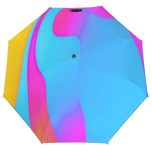 yanfind Umbrella Manual Natural Liquid Rainbow Digitally Futuristic Smoking Art Abstract Space Light Windproof waterproof anti-ultraviolet protection golf umbrella