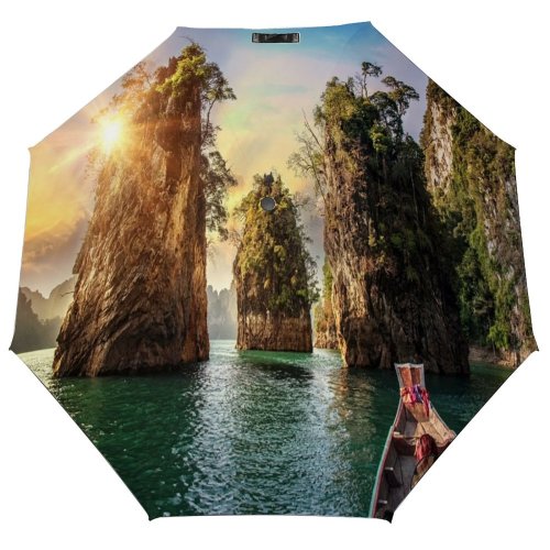 yanfind Umbrella Manual Relaxation Island Tranquility Social Idyllic Place Fog Issues Beauty River Awe Windproof waterproof anti-ultraviolet protection golf umbrella