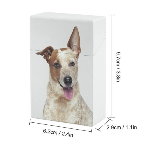 yanfind Cigarette Case Cheerful Dog Studio Camera City USA Cute Shot Panting Smiling York Hard Plastic Crushproof Cigarette Case