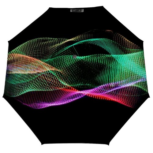 yanfind Umbrella Manual Glowing Fiber Studio Brightly Fire Fuel Data Optic Neon Vitality Virtual Jersey Windproof waterproof anti-ultraviolet protection golf umbrella