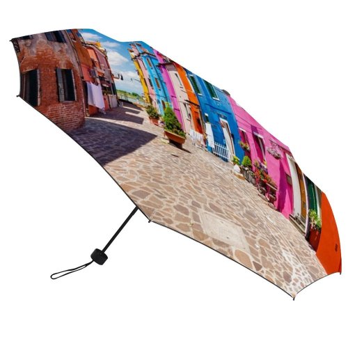 yanfind Umbrella Manual Sky Burano Idyllic Order Street Plant Exterior Travel Outdoors Row Light Windproof waterproof anti-ultraviolet protection golf umbrella
