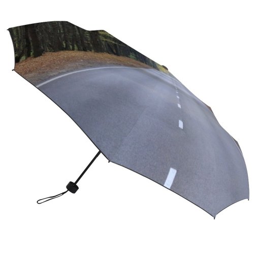 yanfind Umbrella Manual Non Idyllic Tree Marking Rural Direction Way Away Journey Trip Highway Driving Windproof waterproof anti-ultraviolet protection golf umbrella