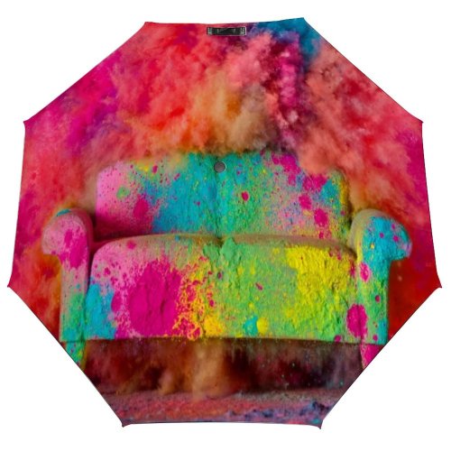 yanfind Umbrella Manual Furniture Studio Sofa Nebraska Shot Messy Vibrant Art Powder Hinduism Lincoln Windproof waterproof anti-ultraviolet protection golf umbrella