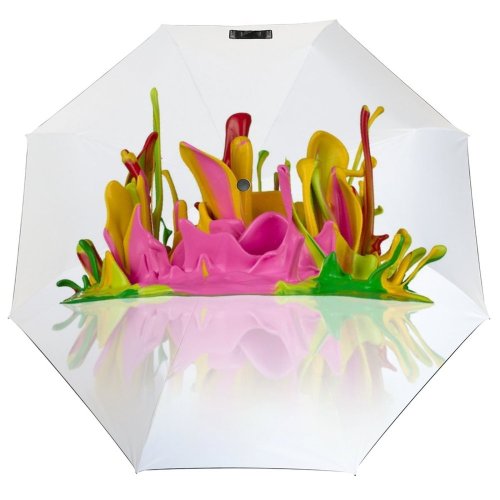 yanfind Umbrella Manual Sound Growth Studio Springtime Shot Vibrant Wave Motion Abstract USA Flower Creativity Windproof waterproof anti-ultraviolet protection golf umbrella