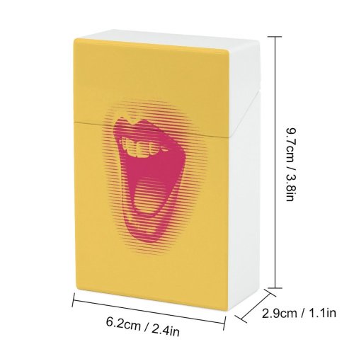yanfind Cigarette Case Cheerful Lips Happiness Blogging News Speaker Vibrant Joy Shouting USA Dental Hard Plastic Crushproof Cigarette Case