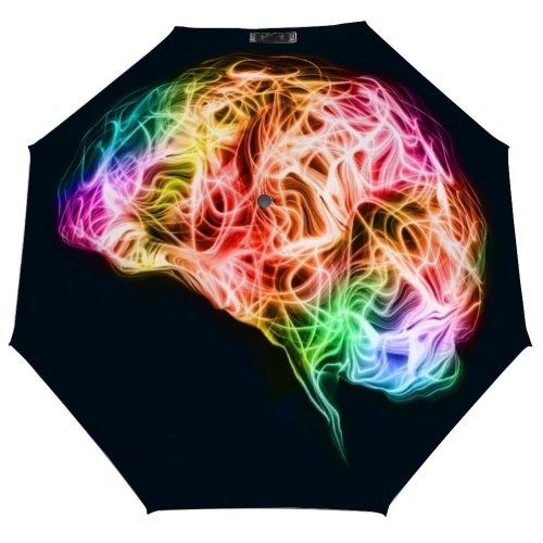 yanfind Umbrella Manual Glowing Brainstorming Illness Genius Imagination Mental Innovation Brain Science Solution Light Abstract Windproof waterproof anti-ultraviolet protection golf umbrella