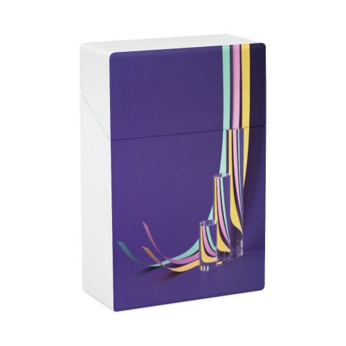 yanfind Cigarette Case Transparent Purple Decoration Magnification Studio Illusion Crisscross Moving Optical Physics Hard Plastic Crushproof Cigarette Case