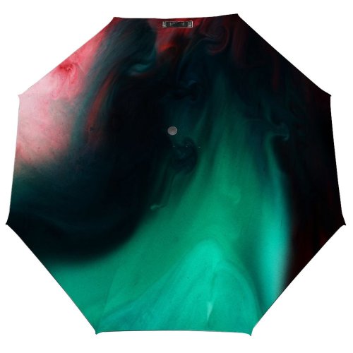 yanfind Umbrella Manual Santa Dye Liquid Mystery Surreal Monica Art Abstract Motion Fantasy California Windproof waterproof anti-ultraviolet protection golf umbrella