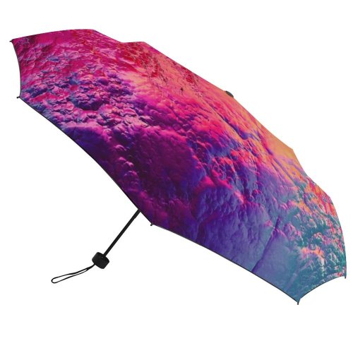 yanfind Umbrella Manual Turquoise Liquid Bubble Surreal Spraying Marble Art Abstract Rock Watercolor Blob Windproof waterproof anti-ultraviolet protection golf umbrella