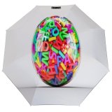 yanfind Umbrella Manual Order Writing Phonetic Literature Spelling Alphabet School Childhood Fun Curiosity Teaching Communication Windproof waterproof anti-ultraviolet protection golf umbrella