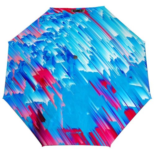 yanfind Umbrella Manual Space Grunge Display Digital Futuristic High Generated Chaos Flowing Dimensional Failure Parallel Windproof waterproof anti-ultraviolet protection golf umbrella