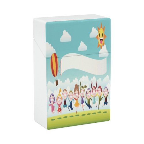 yanfind Cigarette Case Children Childhood Cheerful Fun Raised Happiness Outdoors Lifestyles Land School Freedom Cartoon Hard Plastic Crushproof Cigarette Case