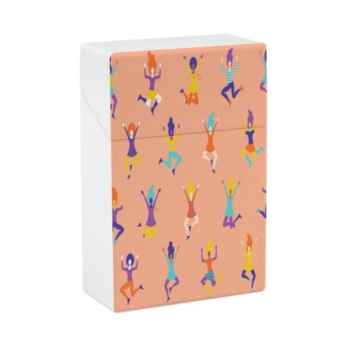 yanfind Cigarette Case Social Happiness Dancing Ecstatic Excitement Jumping Casual Party Funky Fashion Purple Hard Plastic Crushproof Cigarette Case