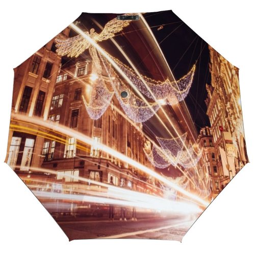 yanfind Umbrella Manual Shopping Place England Exterior Christmas Dusk Retail Night Lights Famous Togetherness Windproof waterproof anti-ultraviolet protection golf umbrella