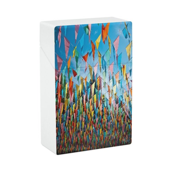 yanfind Cigarette Case Hanging Flag Bunting Sky East Cities Chinese Beijing Capital Outdoors Abundance Hard Plastic Crushproof Cigarette Case