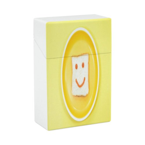 yanfind Cigarette Case Cheerful Fun Plate Breakfast Happiness Emotion Positive Sensuality Cartoon Topics Showing Emoticon Hard Plastic Crushproof Cigarette Case