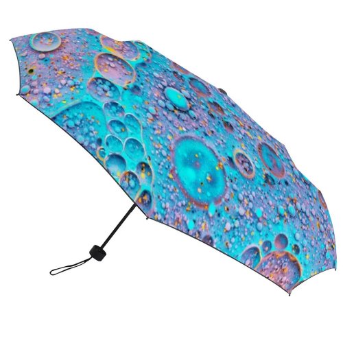yanfind Umbrella Manual Natural Dye Liquid Splattered Bubble Magnification Chemistry Oil Art Abstract Morphing 002 Windproof waterproof anti-ultraviolet protection golf umbrella