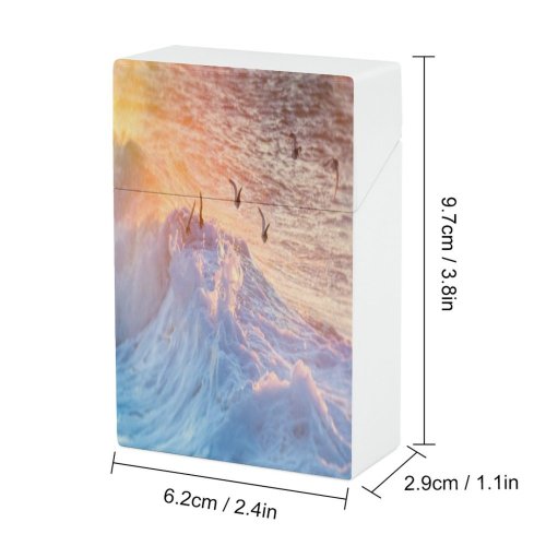 yanfind Cigarette Case Beach Foam Wildlife Scene Island Seascape Sea Vibrant USA Atlantic Beauty Hard Plastic Crushproof Cigarette Case