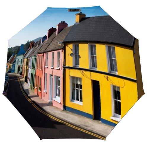 yanfind Umbrella Manual Sky Built Irish Facade Republic Cork Exterior Beara Town Outdoors Peninsula Windproof waterproof anti-ultraviolet protection golf umbrella