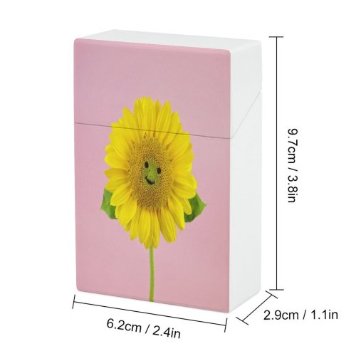 yanfind Cigarette Case Cheerful Emoticon USA Smiling Plant Bloom Flower Hard Plastic Crushproof Cigarette Case