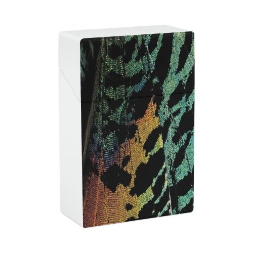 yanfind Cigarette Case Studio Wing Moth Iridescent Metallic Shot Sunset Butterfly Archival Wildlife Insect Hard Plastic Crushproof Cigarette Case