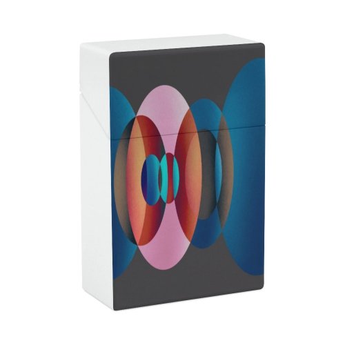 yanfind Cigarette Case Space Digital Cubism Dark Illusion Composite Imagination Uneven Complexity Spotting Coloring Focus Hard Plastic Crushproof Cigarette Case