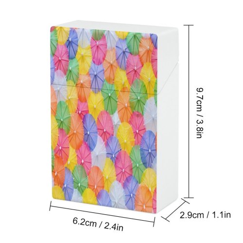 yanfind Cigarette Case Relaxation Tranquility Idyllic Parasol Heat Blended Beauty Journey Beach Cocktail Hard Plastic Crushproof Cigarette Case
